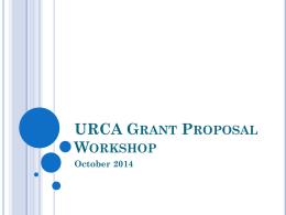 URCA Grant Proposal Workshop - University of California