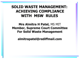 WASTE MANAGEMENT PRACTICES AND POLICY IN INDIA …