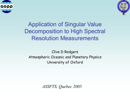 Application of Singular Value Decomposition to High