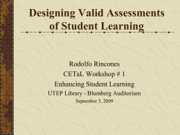 A State-Level Student Learning Outcomes Assessment Process