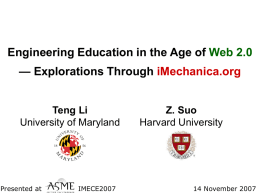 Engineering Education in the Age of Web 2.0 — Explorations