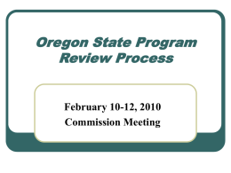 Oregon State Program Review Process