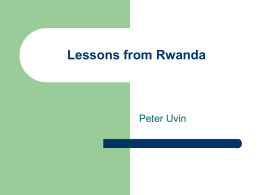 Lessons from Rwanda