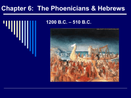 Chapter 6: The Phoenicians and the Hebrews