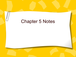 Chapter 5 Notes - Dripping Springs Independent School District