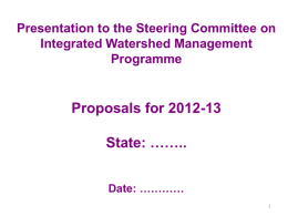 Revised Presentation format for IWMP proposals 2012
