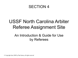 USSF North Carolina Arbiter Referee Assignment Site