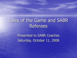 Laws of the Game and SABR Referees