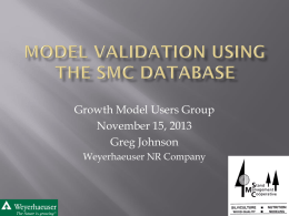 Model Validation using the SMC Database