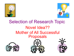 Selection of Research Topic