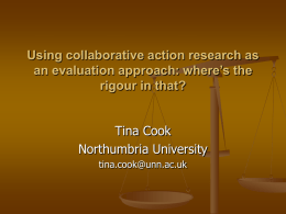 Using collaborative action research as an evaluation