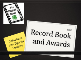Record Book and Awards
