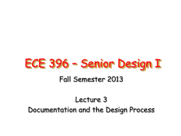ECE 396 – Senior Design I