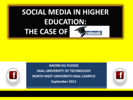 SOCIAL MEDIA IN HIGHER EDUCATION: THE CASE OF …