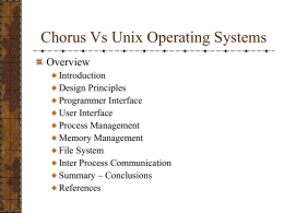 Chorus Vs Unix Operating Systems