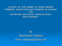 A STUDY OF THE TERMS OF TRADE AMONG FARMERS , …
