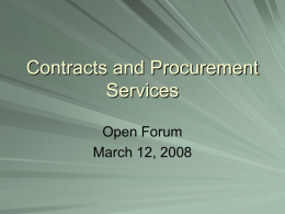 Contracts and Procurement Services