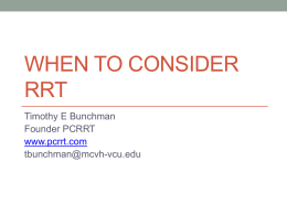 When to Consider RRT