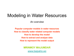 Hydrologic Modeling - The Water Research Portal