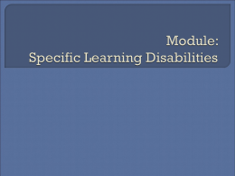 Module One: Disability Categories