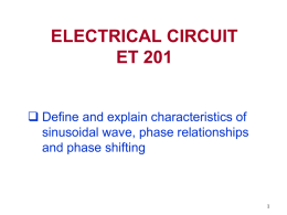 ELECTRIC CIRCUITS I