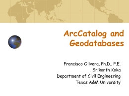 ArcCatolog and Geodatabases