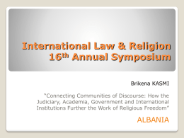 International Law & Religion 16th Annual Symposium