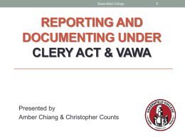 WHAT IS THE CLERY ACT