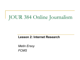 Online Journalism - Eastern Mediterranean University (EMU