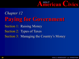 Chapter 12: Paying for Government