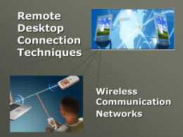 Remote Desktop Connection Techniques Wireless