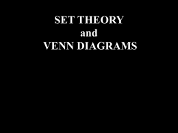 SET THEORY and VENN DIAGRAMS