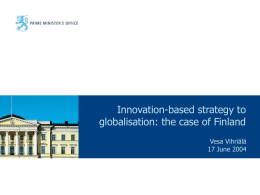 Innovation-based strategy to globalisation: the case of