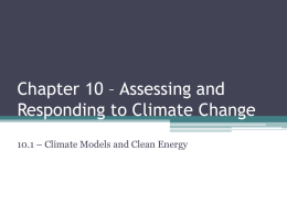 Chapter 10 – Assessing and Responding to Climate Change