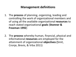 Management definitions - Chinhoyi University of Technology