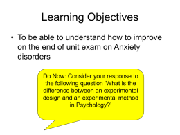Learning Objectives - Stmaryspsyweb's Weblog