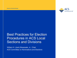 Best Practices for Election Procedures in ACS Local