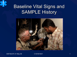 Baseline Vital Signs and SAMPLE History (EMT-B)
