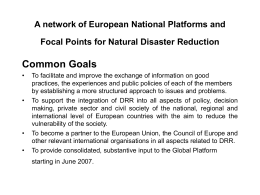 A network of European National Platforms and Focal Points