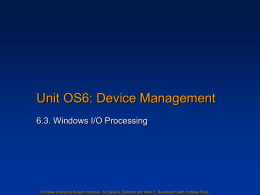 Unit OS 6: Windows I/O Processing