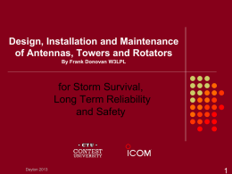 Design, Installation and Maintenance of Antennas, Towers