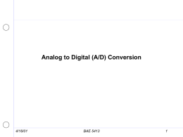 Analog to Digital (A/D) Conversion
