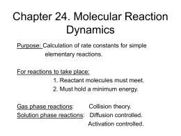 Chapter 27 Molecular Reaction Dynamics