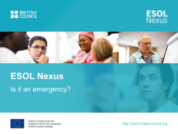 Is it an emergency? - ESOL Nexus | British Council