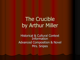 The Crucible by Arthur Miller - Charleston County School