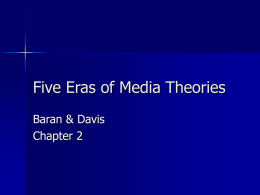 Five Eras of Media Theory