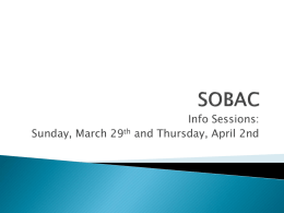 SOBAC Workshop - University of Richmond