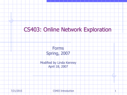 CS403: Online Network Exploration
