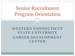 Senior Recruitment Program Orientation