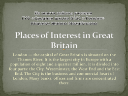Places of Interest in Great Britain